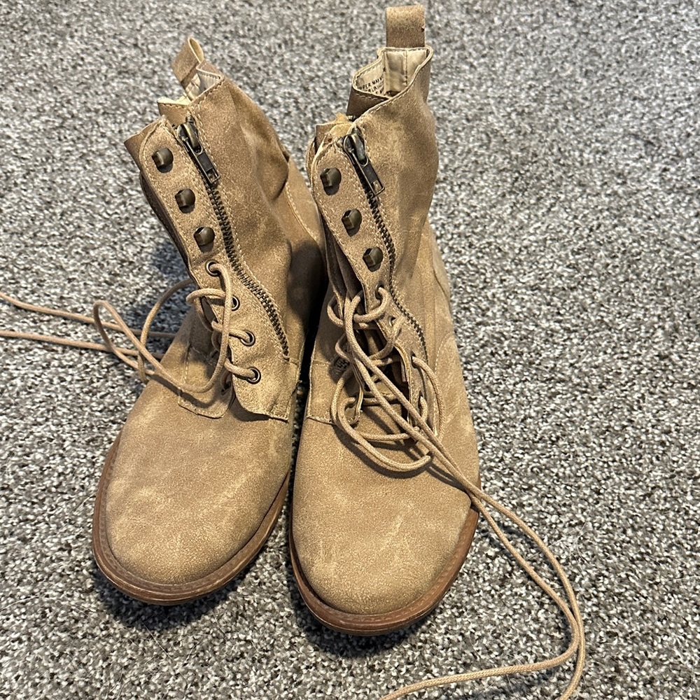 JustFab Taupe Combat Boots